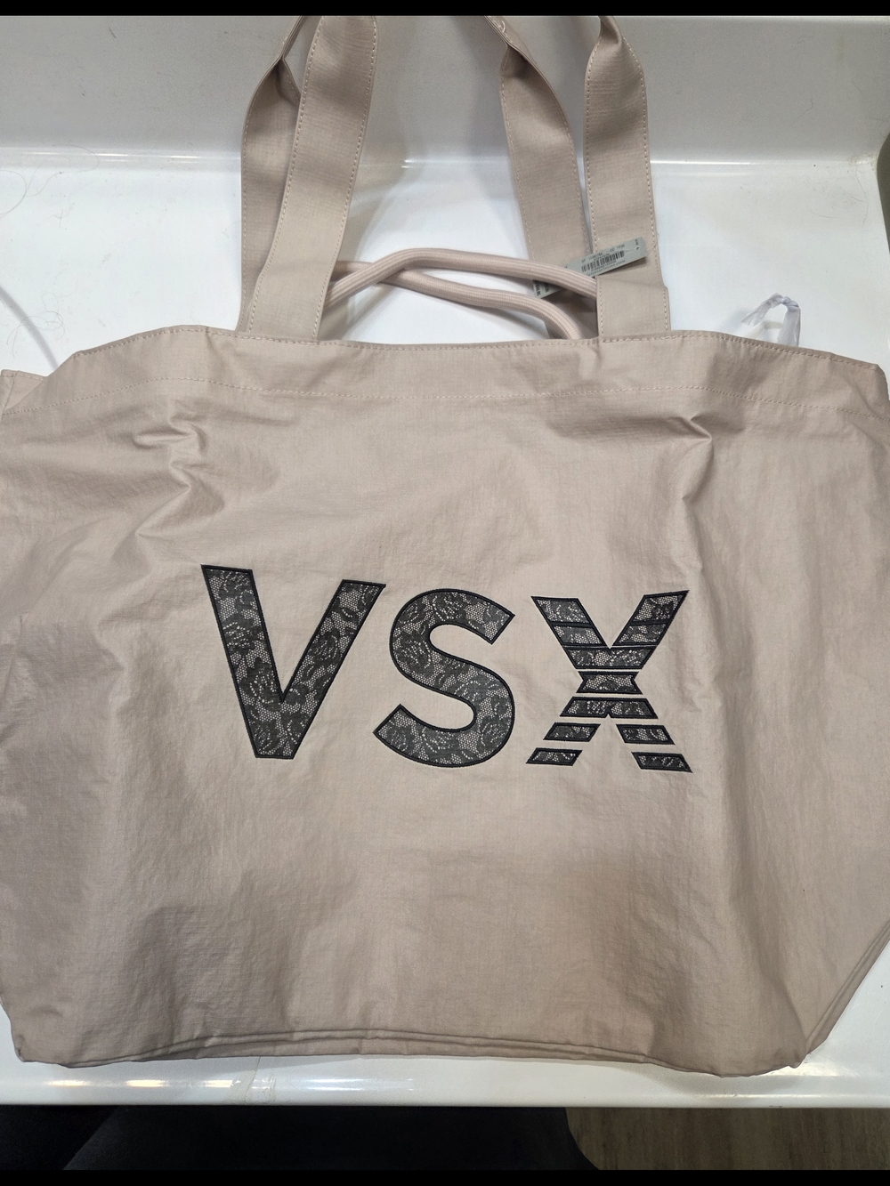 Victoria's Secret Taupe VSX Logo Tote
